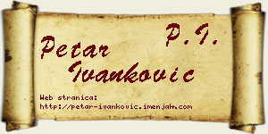 Petar Ivanković vizit kartica